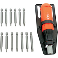 15-Piece Multi-Bit Screwdriver Set, Plastic Handle Auto-Cam
