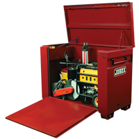 Coffre grande capacit&eacute; avec panneau frontal ouvrant, 60" x 31" x 45", Acier, Rouge Auto-Cam