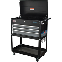Utility Cart, 4 Drawers, 18" L x 33" W x 39" H, Black Auto-Cam