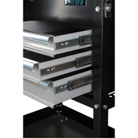 Utility Cart, 4 Drawers, 18" L x 33" W x 39" H, Black Auto-Cam