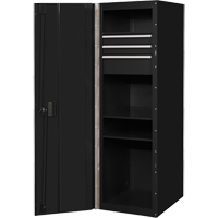 RX Series Side Cabinet, 3 Drawers, 19" W x 25" D x 61" H, Black Auto-Cam