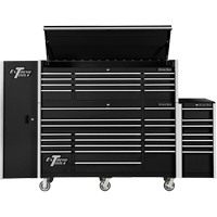 RX Series Side Cabinet, 3 Drawers, 19" W x 25" D x 61" H, Black Auto-Cam