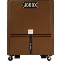 Coffre de chantier et surface de travail sur le terrain, 33" la x 63" p x 80" h, Acier, Rouge Auto-Cam