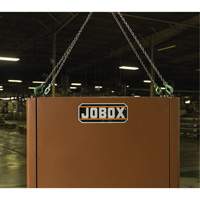Coffre de chantier et surface de travail sur le terrain, 33" la x 63" p x 80" h, Acier, Rouge Auto-Cam
