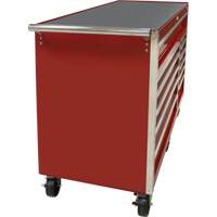 Industrial Tool Cart, 12 Drawers, 56" W x 24-1/2" D x 38-1/8" H, Red Auto-Cam