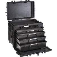 Mobile Tool Chest With Drawers, 4 Drawers, 22-4/5" W x 15" D x 18" H, Black Auto-Cam