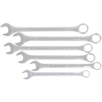 Fully Polished Long Pattern Combination Wrench Set, Combination, 6 Pieces, Imperial Auto-Cam