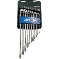 Fully Polished Long Pattern Combination Wrench Set, Combination, 11 Pieces, Imperial Auto-Cam
