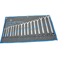 Fully Polished Long Pattern Combination Wrench Set, Combination, 16 Pieces, Metric Auto-Cam