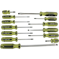 JHMSS-13 Jumbo Handle Mechanic's Screwdriver Set, 13 Pcs., Magnetic Auto-Cam