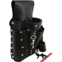 Extra-Capacity Tool Pouches, Multiple Tool Holder, Leather, 8 Pockets Auto-Cam
