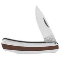 Pocket Knife with Drop Point Blade, 2-1/4" Blade, Stainless Steel Blade, Stainless Steel Handle Auto-Cam
