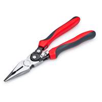 Pro Series Dual Material Long Nose Compound Action Cutting Pliers, 9" L Auto-Cam