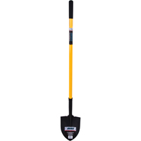 Round Point Shovel, Tempered Steel Blade, Fiberglass, Straight Handle Auto-Cam