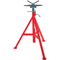 V Head High Pipe Stand #VJ-99, 71-132 cm Height Adjustment, 12" Max. Pipe Capacity, 2500 lbs. Max. Weight Capacity Auto-Cam