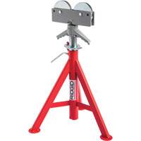 Roller Head Low Pipe Stand #RJ-98, 59-104 cm Height Adjustment, 12" Max. Pipe Capacity, 1000 lbs. Max. Weight Capacity Auto-Cam