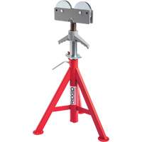 Roller Head Low Pipe Stand #RJ-98, 59-104 cm Height Adjustment, 12" Max. Pipe Capacity, 1000 lbs. Max. Weight Capacity Auto-Cam