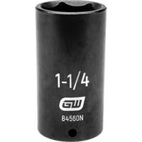 SAE Socket, Impact, 1-1/4", 1/2" Drive, 6 Points, Deep Auto-Cam