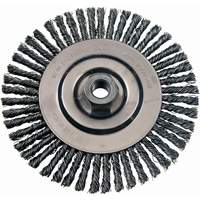 Brosses m&eacute;talliques &agrave; touret, Dia. 4-7/8", Fils 0,02", Arbre 5/8"-11, Acier inoxydable Auto-Cam