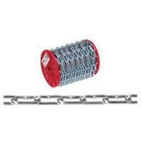 Straight Link Coil Chain, Low Carbon Steel, #4 x 100' (30.4 m) L, 205 lbs. (0.1025 tons) Load Capacity Auto-Cam