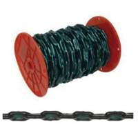 Straight Link Coil Chain with Green Sleeve, Low Carbon Steel, 2/0 x 60' (18.3 m) L, 520 lbs. (0.26 tons) Load Capacity Auto-Cam