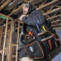Tradesman Pro Tool Tote, Ballistic Nylon, 40 Pockets, Black/Orange Auto-Cam