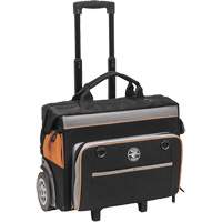 Tradesman Pro Rolling Tool Bag, Ballistic Polyester, 24 Pockets, Black/Orange Auto-Cam
