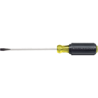 Slot Cabinet Tip Screwdriver, 1/4" Tip, Round, 10-11/32" L, Cushion Grip Handle Auto-Cam