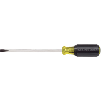 Slot Cabinet Tip Screwdriver, 3/16" Tip, Round, 9-3/4" L, Cushion Grip Handle Auto-Cam