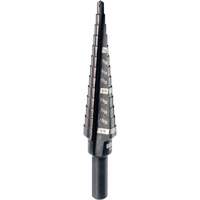 #1 Step Drill Bit, 1/8" - 1/2" , 1/32" Increments, High Speed Steel Auto-Cam