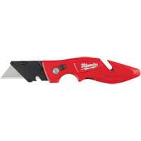 Fastback Flip Utility Knife, 2" Blade, Carbon Steel Blade, Metal Handle Auto-Cam