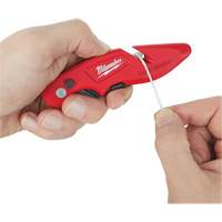 Fastback Flip Utility Knife, 2" Blade, Carbon Steel Blade, Metal Handle Auto-Cam