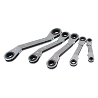 Offset Wrench Set, Ratcheting Box, 5 Pieces, Metric Auto-Cam