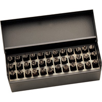 Jeu de lettres et num&eacute;ros pour estampage &agrave; la main, 36 morceaux Auto-Cam