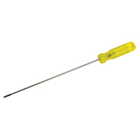 Electrician's Slotted Screwdriver, 1/8" Tip, Round, 11-1/2" L, Plastic Handle Auto-Cam