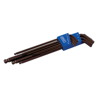 Jeu de cl&eacute;s hexagonales &agrave; rotule sph&eacute;rique avec tige tr&egrave;s longue, 9 mcx, M&eacute;trique Auto-Cam