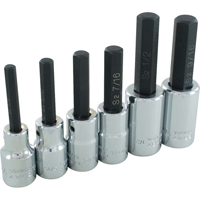Hex Head Socket Set, Hex, 1/2" Drive, 6 Pcs Auto-Cam