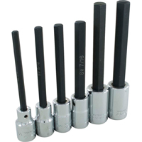 Hex Head Socket Set, Hex, 1/2" Drive, 6 Pcs Auto-Cam