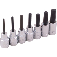 Hex Head Socket Set, Hex, 3/8" Drive, 7 Pcs Auto-Cam