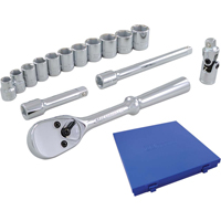 Jeu de douilles et accessoires, 15 Mcx, Prise de 3/8" Auto-Cam