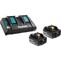 Ensemble de batterie au lithium-ion & chargeur &agrave; double port, 18 V, Lithium-ion Auto-Cam