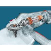 High Performance Large Angle Grinder, 9", 120 V, 15 A, 6500 RPM Auto-Cam
