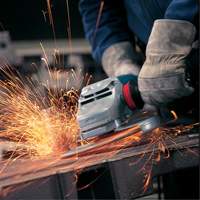 Large Angle Grinder with Rat Tail Handle, 7", 120 V, 15 A, 6500 RPM Auto-Cam