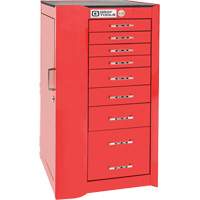 Pro+ Left Side Rider Tool Cabinet, 8 Drawers, 19" W x 19" D x 36-1/2" H, Red Auto-Cam