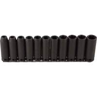 Jeu de douilles longues, 11 Mcx, Chocs, Prise de 1/2", Profond Auto-Cam