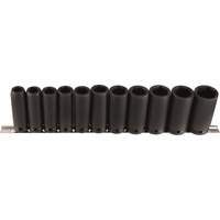 Jeu de douilles longues, 11 Mcx, Chocs, Prise de 1/2", Profond Auto-Cam