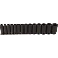 Jeu de douilles longues, 14 Mcx, Chocs, Prise de 1/2", Profond Auto-Cam