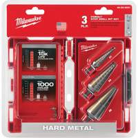 Step Drill Bit Set, 3 Pieces, High Speed Cobalt Auto-Cam