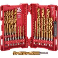 Shockwave Red Helix Metric Drill Bit Set, 25 Pieces, Titanium Auto-Cam