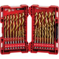 Shockwave Red Helix Drill Bit Set, 29 Pieces, Titanium Auto-Cam
